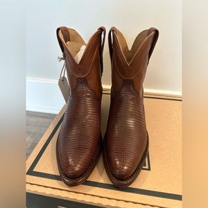 TECOVAS women’s brown lizard ankle booties